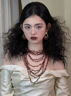 可爱新娘欧美高级轻奢复古项链