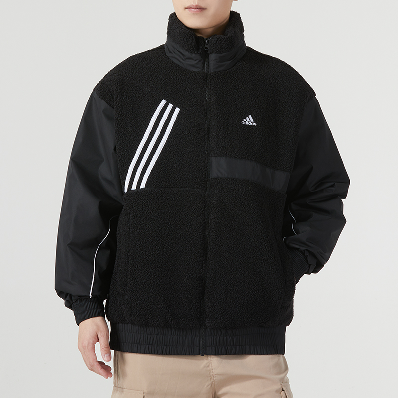 【自营】Adidas阿迪达斯棉服男运动服仿羊羔绒休闲棉衣外套IK5110