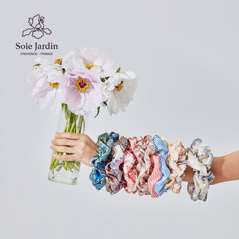 soiejardin 7#真丝印花立体直径15cm超大号发圈手腕装饰造型配饰,淘宝优惠券,粉丝福利购,淘宝优惠卷