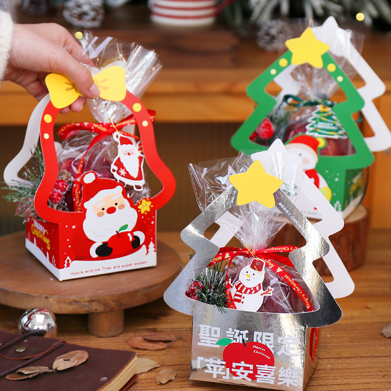 平安夜苹果礼盒圣诞节礼物苹果盒装饰糖果小礼品平安果包装空盒子