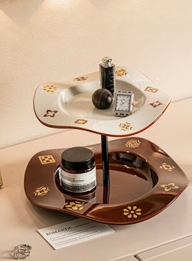 创意樱桃双层三角收纳盒摆件