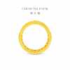 Chow Tai Fook gold silk brocade four-petal flower pure gold gold closed ring female EOF1712 gift