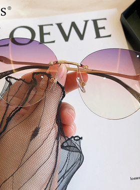 ms高档无框切边设计女士太阳镜