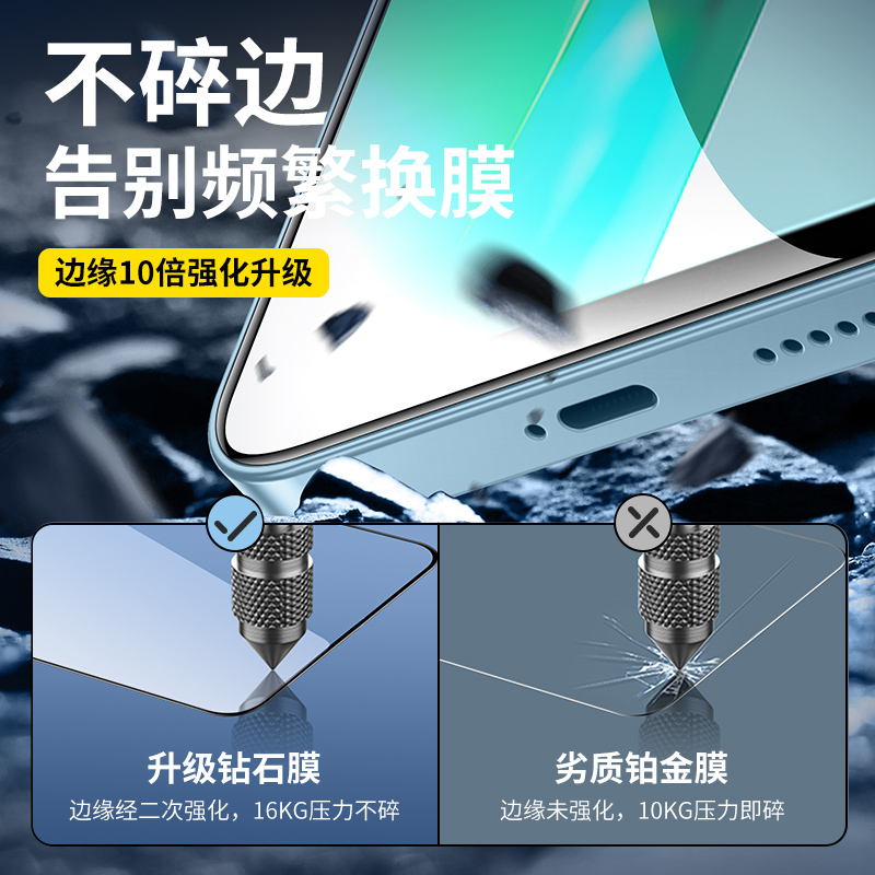 vivot2全屏覆盖钢化膜t2防摔防摔无白边手机膜vivot2x防窥膜防偷窥t2x全包边vivo高清护眼保护膜vivot2抗指纹-图2