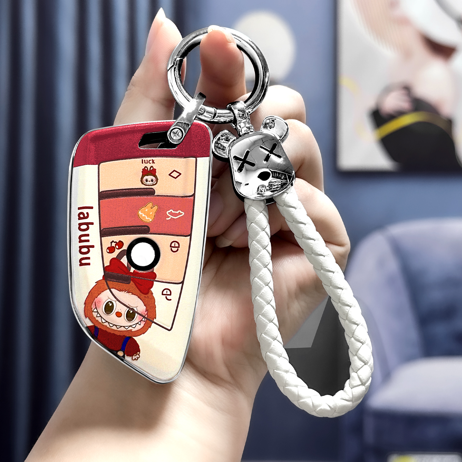 骐骋宝马钥匙套适用x3x5x1三系五系刀锋530全i3包325li女拉布布壳 - 图1