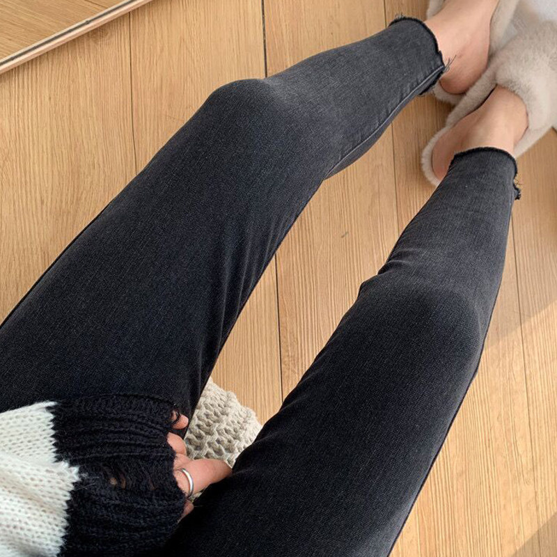 加绒孕妇秋冬款外穿时尚孕妇裤子 夏娜莎孕妇打底裤