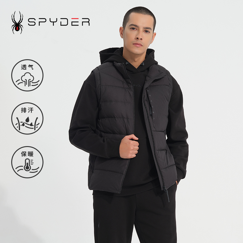 SPYDER新品男子URBAN LIFE秋冬羽绒马甲户外保暖背心23CF215M - 图0