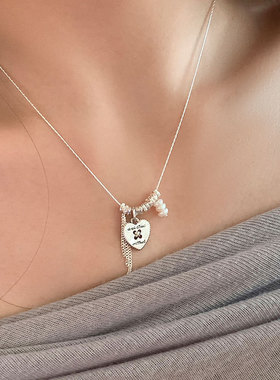 爱心珍珠流苏碎银项链女简约高级感个性时尚潮流百搭颈链锁骨链