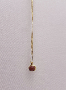 虎眼石串珠锁骨链轻奢高级感