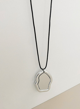 云朵镜面吊坠毛衣链女小众挂脖吊