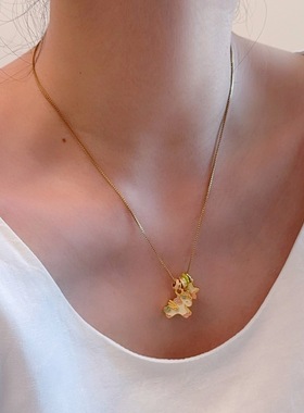 天马流星独角戏流苏项链女彩色多巴胺气质可爱甜美时尚颈链锁骨链