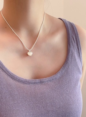 法式双面爱心吊坠项链女轻奢小众设计高级感甜美锁骨链颈链配饰品