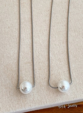 精致双层单珍珠项链女时尚百搭气质高级感毛衣链小众个性颈链配饰