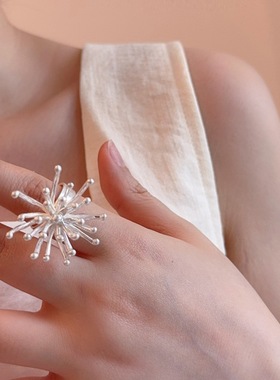 欧美简约夸张气质烟花戒指女时尚