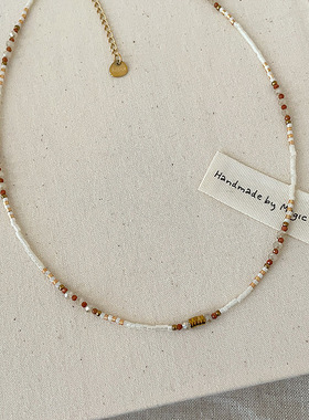 波西米亚民族风复古天然石串珠项