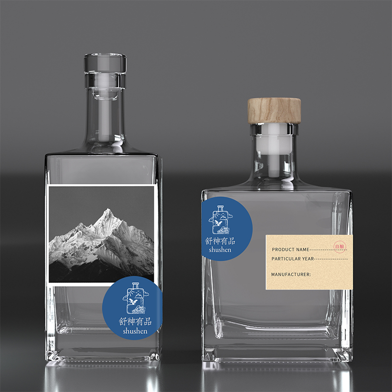 Shushen household wine storage high-transparency glass bottle creative bottle shape