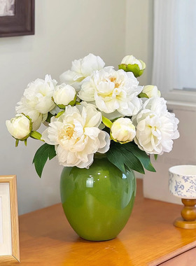 木工小舅 浅色冰裂纹陶瓷花瓶客厅 餐桌摆件轻奢小众家居装饰插花