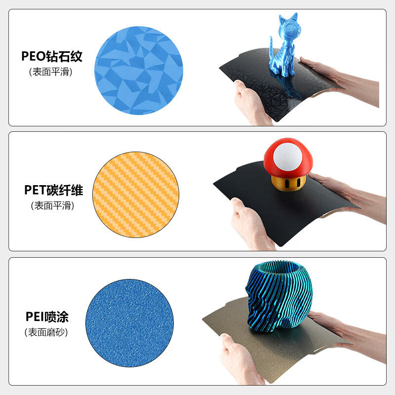 启庞3d打印机底板pei板P2S喷涂贴膜光面磨砂磁钢板拓竹P1P/X1C打印平台A1Mini A1双面低温打印版 高温板 H2D,淘宝优惠券,粉丝福利购,淘宝优惠卷