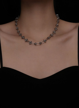 打结小众设计感锁骨链