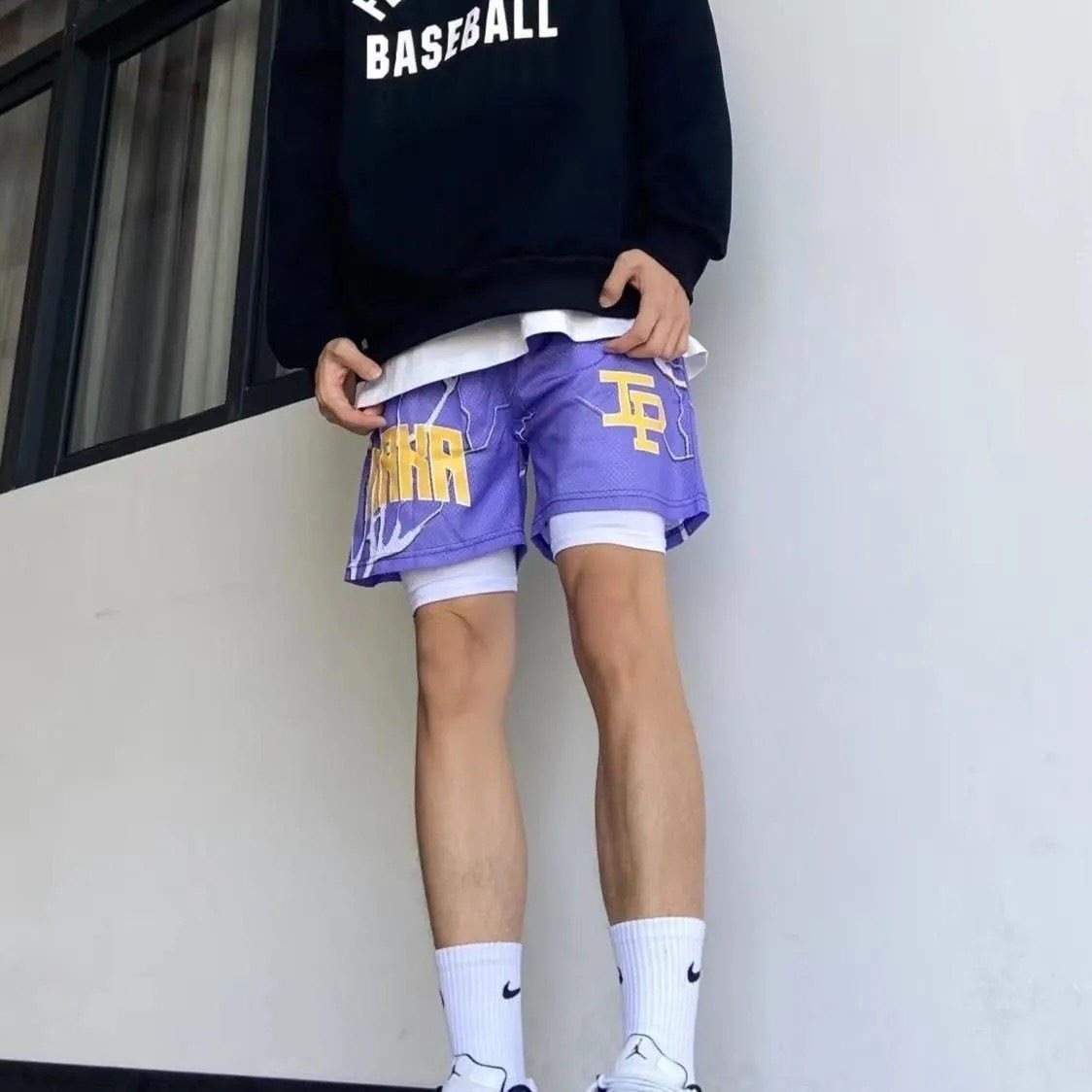 假两件美式篮球短裤男训练四分裤不过膝跑步速干健身运动裤防走光,淘宝优惠券,粉丝福利购,淘宝优惠卷