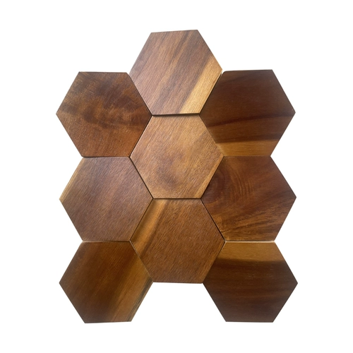 Трехмерная мозаика из массива дерева, шестиугольная фаска, трехмерная мозаика для отеля, кафе, B & B, бревенчатый стиль, китайский фон, настенное украшение для бара