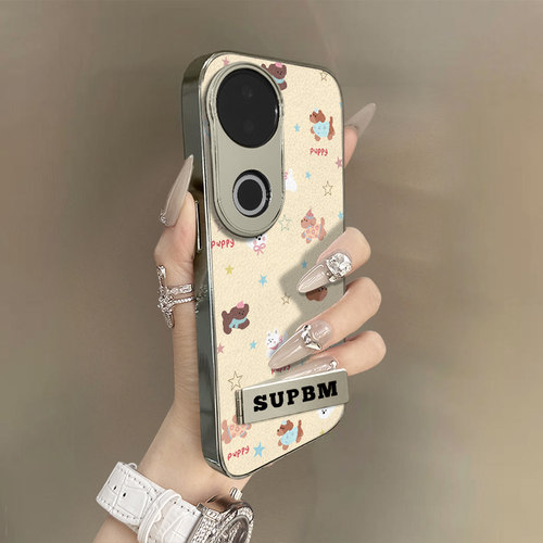 小狗星星适用于vivos30手机壳s20pro新款s18e卡通s17t网红15可爱s19女s16高级12支架s10全包防摔小羊皮保护套 - 图0