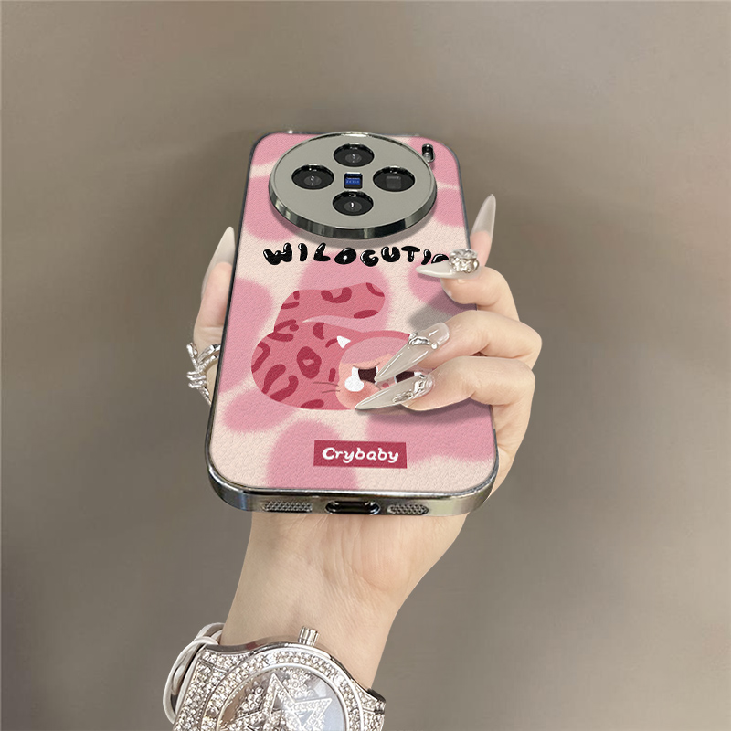 猫咪哭娃适用于vivoX300手机壳x100ultra新款x200s卡通x90网红x80可爱70女60高级支架全包防摔小羊皮保护套 - 图2