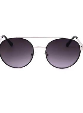 代购GUESS女士太阳镜防紫外线遮光清晰视野耐磨圆形金属渐变色