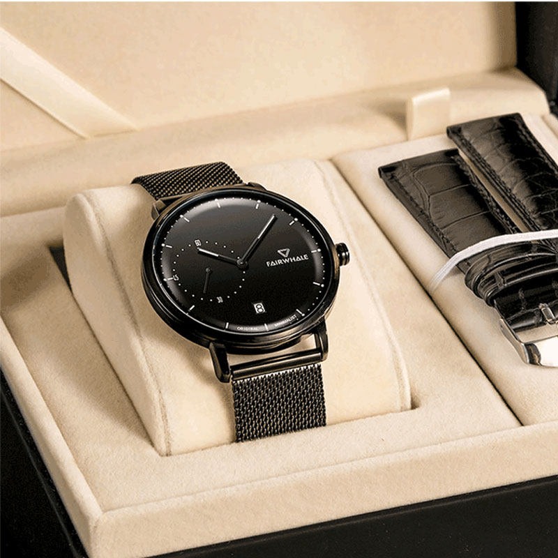 马克华菲男士新款真皮带防水石英表 马克华菲手表国产腕表