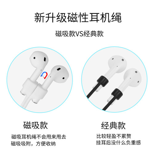 适用airpods3/4防丢绳2苹果蓝牙耳机pro华为freebuds3/4e/4i/5i荣耀flypods pro2悦享磁吸运动挂绳硅胶防掉绳 - 图0