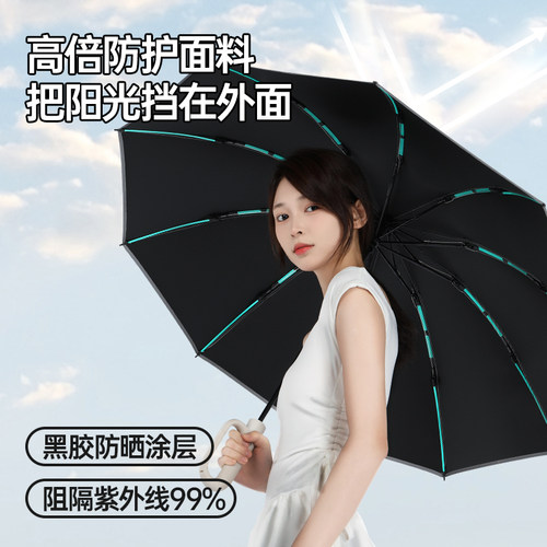 环扣全自动雨伞加大号加固加厚男士高端女晴雨两专用车载反向折叠 - 图2