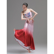 Gradient Color Fish Tail Skirt Adult Dai ethnic dance acting out of clothing Chest Blouse Waist Long Dress Sashimi Fashion