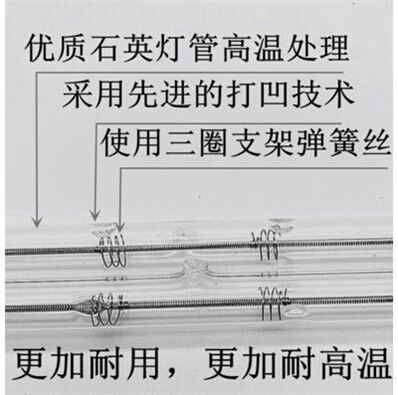 卤钨烤灯鸭炉500-1000W瓦碘钨乌丝太阳石英取暖加热照明烤漆灯管 - 图2