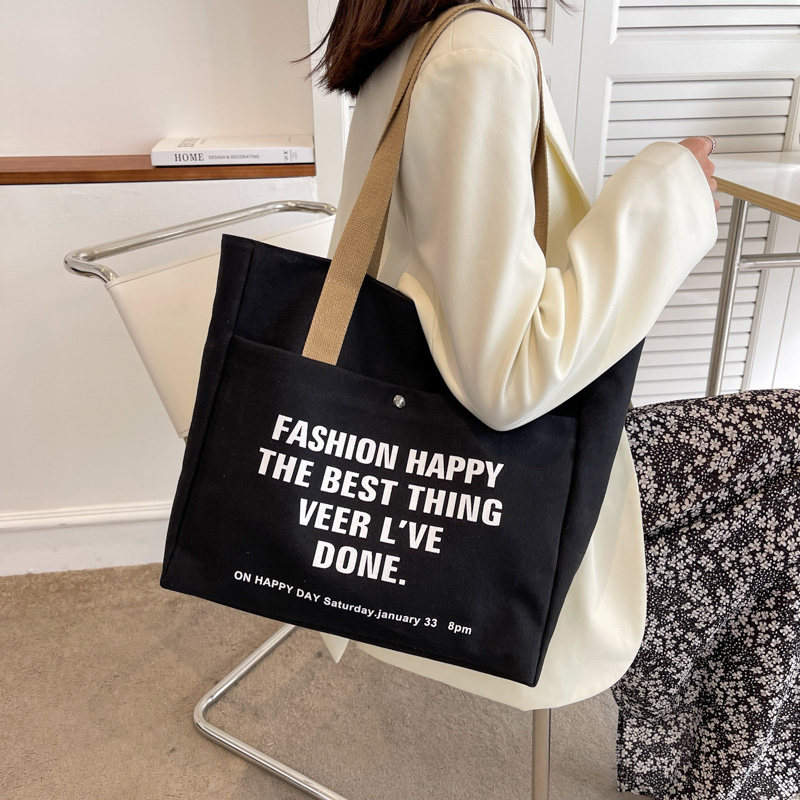 大容量通勤单肩女2023新款帆布包包 圣利威女士包袋