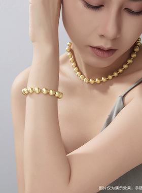 adhora简约气质项链女高级感拉丝圆珠珠串猫眼闪耀叠戴锁骨链