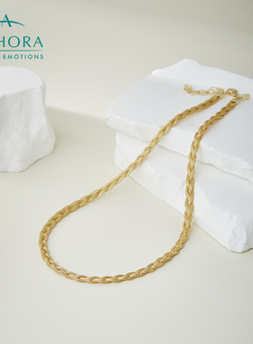 adhora意式轻奢彩色三编项链女小众设计感锁骨链个性欧美气质颈链