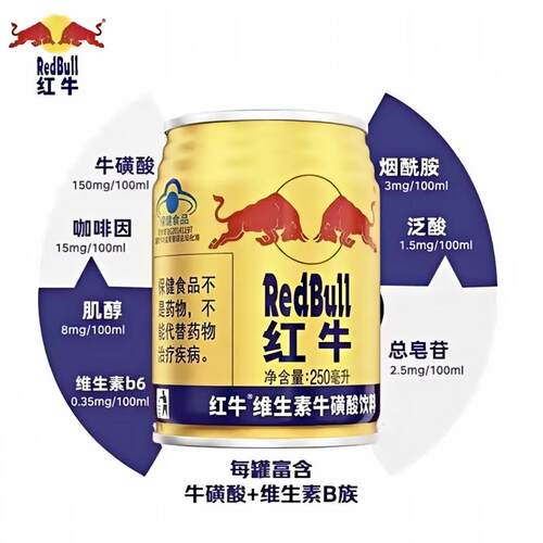 红牛维生素牛磺酸能量饮料24罐装整箱红牛维生素饮品旗舰店正品AP - 图1