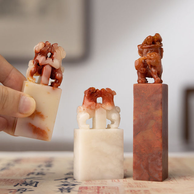 Shanlianhu pen natural Shoushan hibiscus calligraphy seal