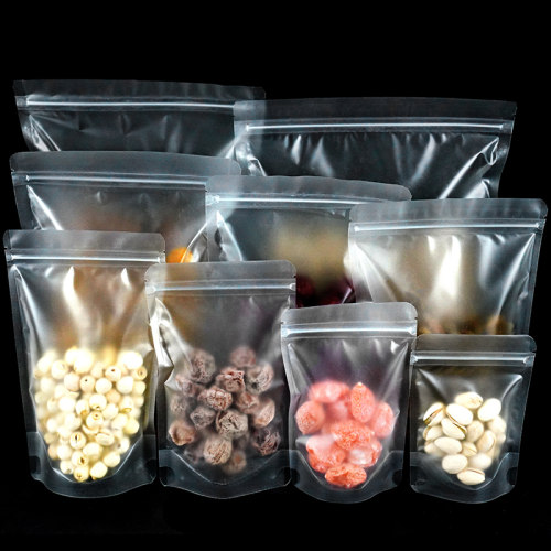 磨砂自立自封 食品级哑光透明密封袋子白色小塑封口可立体包装 袋 - 图1
