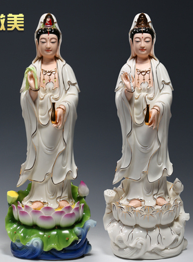 微美陶瓷西方家用供奉观音佛像