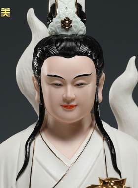 微美陶瓷12至19寸狐皇狐后九尾像