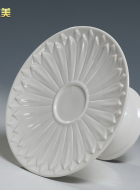 微美陶瓷浮莲白釉佛具套装