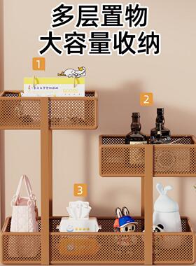 入户玄关钥匙收纳架鞋柜上装饰摆件置物架中古风香薰首饰摆放架子