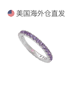 自营Suzy Levian 纯银细紫色立方氧化锆永恒戒指 - 紫色 美国奥莱