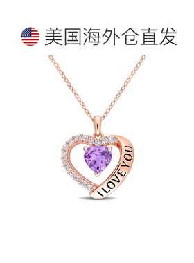 自营 Mimi & Max 1 5/8 克拉 TGW 紫水晶和白色托帕石心形“我爱
