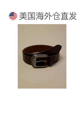 自营lucky brand幸运品牌西部牛仔腰带-深棕色 美国奥莱直发