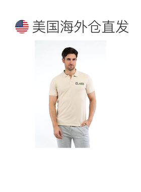 自营Cavalli Class Cotton Polo Men's Shirt - beige 美国奥莱直