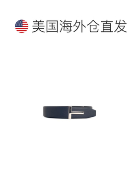 自营tom ford'T Icon' 海军皮革腰带-灰色 美国奥莱直发皮带