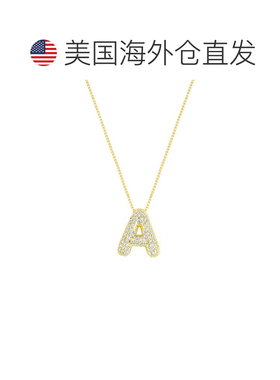 自营adornia14k镀金铺路泡泡字母项链-金-a 美国奥莱直发