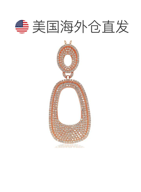 自营Suzy Levian 玫瑰纯银方晶锆石吊坠 - 粉红色 美国奥莱直发